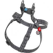 WAUDOG (S)-hám újrahasznosított pamutból (QR kódos, fényvisszaverő csíkkal, szürke) kutyák részére (40-55cm/15mm)