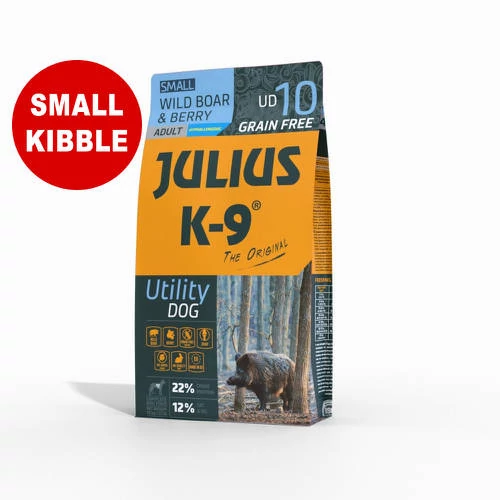 JULIUS K-9 UD10S Adult Utility Dog Hypoallergenic Wild boar&Berry (vaddisznó&bogyós gyümölcsök) 10kg - Gabonamentes száraztáp, felnőtt kutyák részére (SMALL)