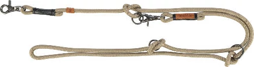 Trixie Be Nordic Leash - állítható póráz fonott kötélből (homok/fekete) L-XL (2m/Ø13mm)