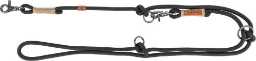 Trixie Be Nordic Leash - állítható póráz fonott kötélből (fekete/homok) L-XL (2m/Ø13mm)