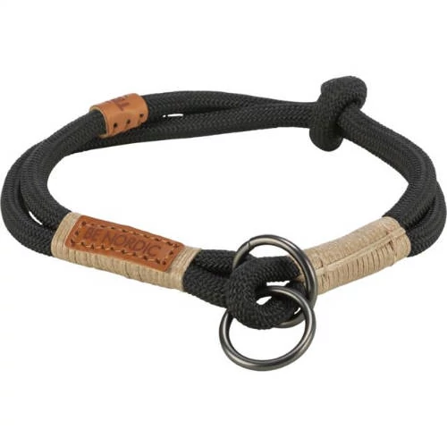 Trixie Be Nordic Collar - nyakörv fonott kötélből (fekete,homok) S (35cm/Ø6mm)