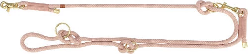 Trixie soft rope adjustable lead - kiképzőpóráz, fontt kötélből (rózsaszín/világos rózsaszín) kutyák részére (M-L:2m/Ø10mm)