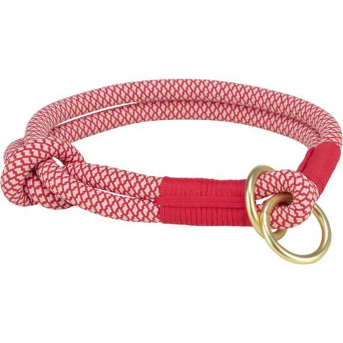 Trixie soft rope semi-choke - félfojtó nyakörv (piros/krém) kutyák részére (L-LX:55cm/Ø13mm)