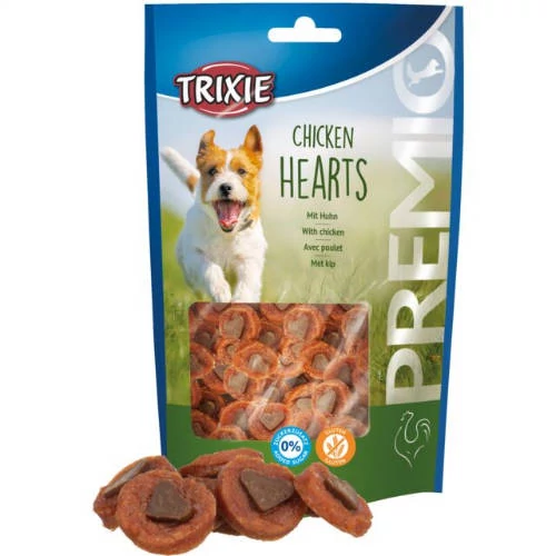 KT25.Trixie PREMIO Chicken Hearts - jutalomfalat  (csirke, csirkemáj) kutyák részére (100g)