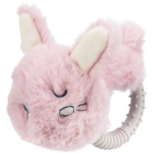 KT25.Trixie Junior Bunny - játék (plüss,nyuszi, műanyag karikával) kutyák részére (14cm)(KIZÁRÓLAG RENDELÉSRE!)
