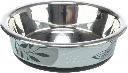 KT25.Trixie Stainless Bowl flat- Rozsdamentes tál, gumi/műanyag bevonattal (Ø12cm/0,2l)