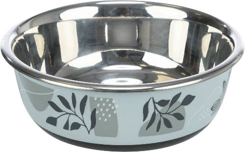 KT25.Trixie Stainless Bowl flat- Rozsdamentes tál (kék-szürke) kutyák részére (Ø21cm/1,6l)