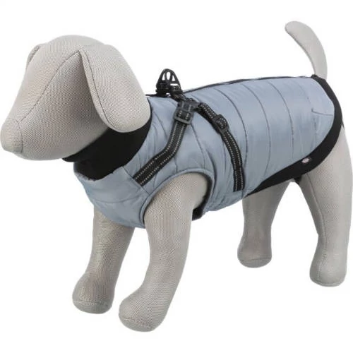 KT25.Trixie Coat Pontis with Harness - kabát hámmal (szürke, vízlepergető) kutyák részére (M) 45cm