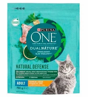Purina ONE Dual Nature Adult - száraztáp (Csirke, spirulina) felnőtt macskák részére (750g)