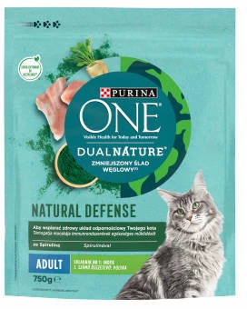 Purina ONE Dual Nature Adult - (Pulyka, spirulina) száraztáp felnőtt macskák részére (750g)