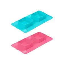 WAUDOG Silicone Bowl Set - dupla, összecsukható, szilikon tál (szürke) utazáshoz, sétához kutyák részére (38,5x23x5cm)