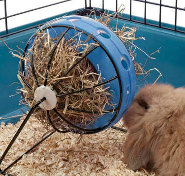 SAVIC Bunny Toy Hay and Snack Feeder - széna és snack etető (kék) nyulak részére (Ø20cm)