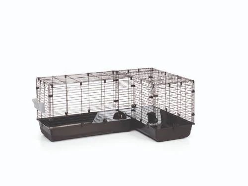SAVIC Cubix Corner - Sarok ketrec (fekete-fekete) kisállatok részére (146x50x63.5cm)