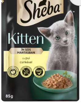 Sheba Kitten Chicken - Alutasakos - (csirke,szósz) kölyökmacskák részére (85g)