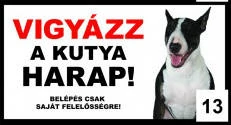 Kutyatábla - fém  (ülő angol bulldog) 9x13cm