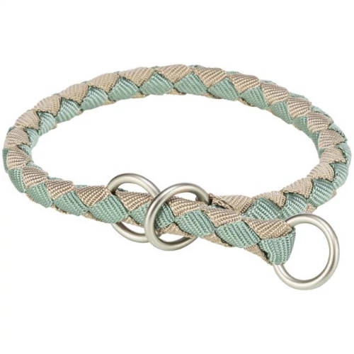KT25.Trixie Cavo Stop-the-pull Collar - fonott nyakörv (zsálya, homokszín) kutyák részére (L) 47-55/Ø18mm