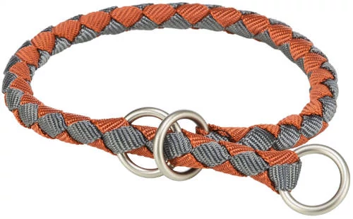 KT25.Trixie Cavo Stop-the-pull Collar - fonott nyakörv (rozsda/grafitszürke) kutyák részére (S) 30-36/Ø12mm