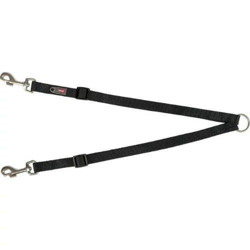 Trixie Prémium ikervezető póráz, M-L: 40-70cm/10mm, fekete