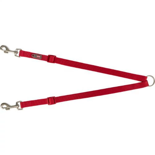 Trixie Prémium ikervezető póráz, M-L: 40-70cm/20mm, piros