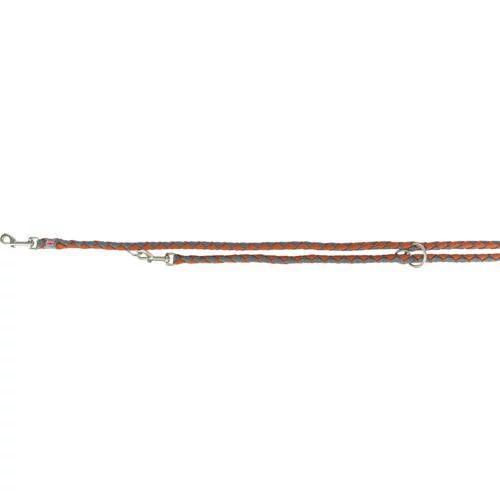 Trixie Cavo Leash - állítható, fonott póráz (rozsda/grafit) kutyák részére (L-XL) 2m/ø18mm