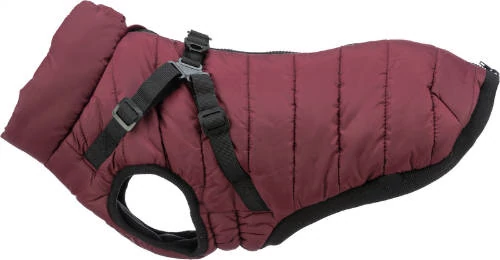 Trixie Pirou téli kabát hámmal, XS:27 cm, sangria