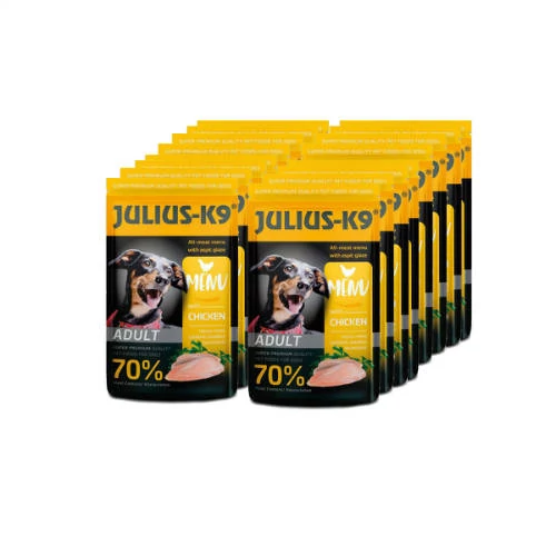 KARTONOS Julius-K9 Dog Adult Chicken - nedveseledel (csirke) felnőtt kutyák részére (16*125g)