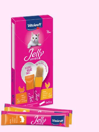 Vitakraft Cat Jelly Lovers - puha jutalomfalat (csirkehússal) macskák részére (6x15g)