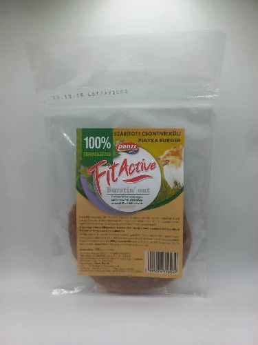FitActive snack - jutalomfalat (szárított csont nélküli pulykaburger) kutyák részére (100g)