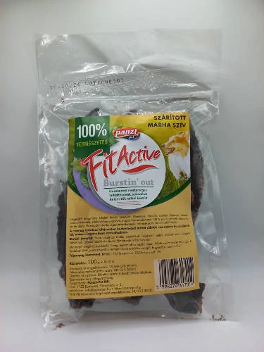 FitActive snack - jutalomfalat (szárított marhaszív) kutyák részére (100g)