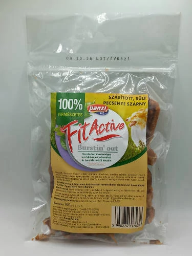 FitActive snack - jutalomfalat (szárított sült kacsaszárny) CRT kutyák részére (10*100g)