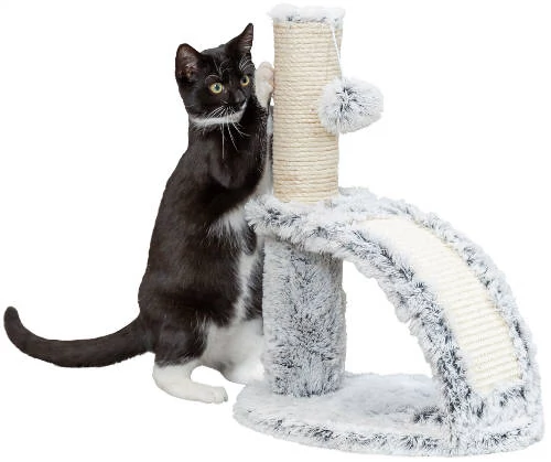 Trixie Junior Winnie Scratching Post with brush - kaparófa (fekete/fehér) macskák részére (43cm)