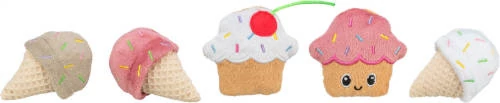 Trixie Ice cream  and cupcake, plush- játékforma macskák részére (7cm) 45552