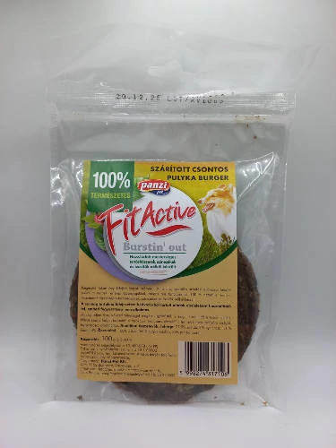 FitActive snack - jutalomfalat (szárított csontos pulykaburger) kutyák részére (100g)