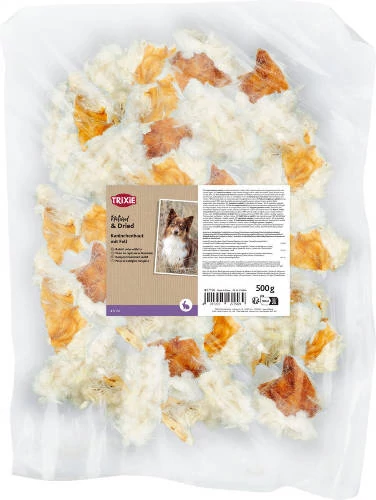 trixie szárított szőrös nyúl bőr darabok - kutyák részére 500g