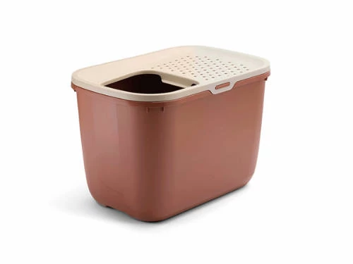 Savic Hop In - macska WC (pezsgő pink&toszkán vörös) macskák részére (60x40x61cm)