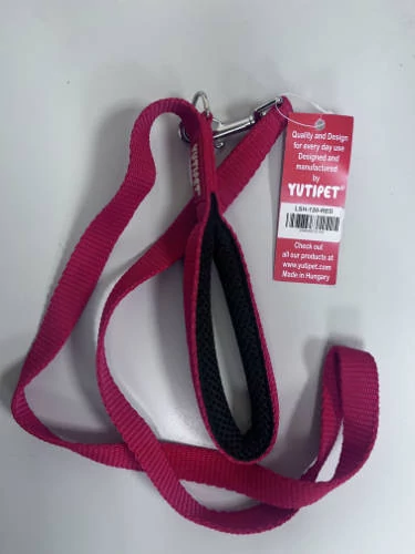 KT. YP. Póráz 120cm párnázott (kicsi karabínerrel) piros