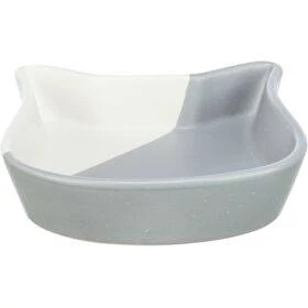 Trixie Bowl Set - kerámia tál, macskák részére (0,2x13 cm) szürke-fehér