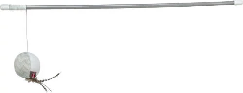Trixie Playing Rod - cicapeca tollal és labdával (műanyag, plüss) macskák részére (46cm)