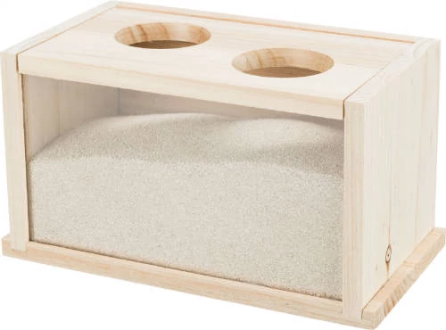 Trixie Sand Bath with platform -homok fürdető hörcsögnek/futóegereknek, (fa) 28x15x15cm