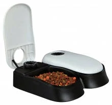 Trixie TX2 Automatic Food Dispenser - automata etető (fehér,fekete) 2x0,3l (Ø27x7x24cm)