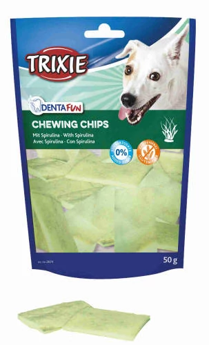 Trixie Denta Fun Spirulina Chewing Chips - jutalomfalat (rágó chips spirulina) kutyák részére (50g)
