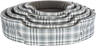 KT25.Trixie Lucky Bed - ovális, peremes fekhely (szürke/fehér) kutyák részére (55x45cm)