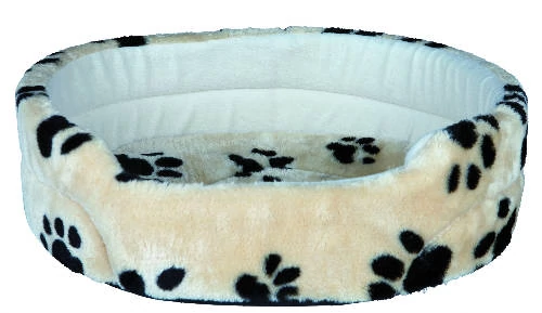 KT25.Trixie Charly Bed - ovális, peremes fekhely (bézs/mintás) kutyák részére (79x70cm)
