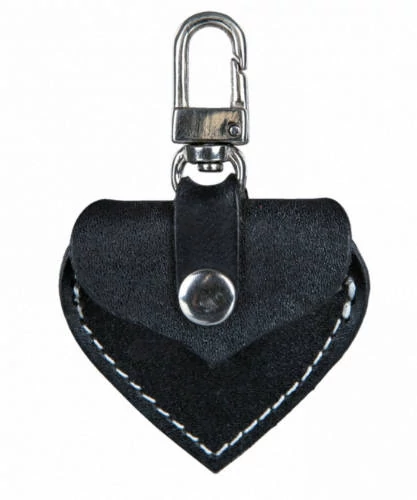 KT25.Trixie Leather I.D Tag - Bőr címtartó tok - fekete - kutyák részére (5,5x5cm)