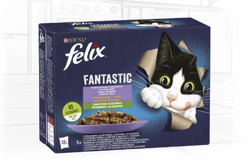 Felix Fantastic - házias (lazac,marha,csirke,bárány) válogatás zöldséggel aszpikban (12x85g)